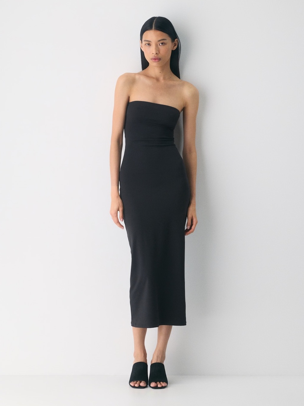 Aritzia Black Midi Contour Dress